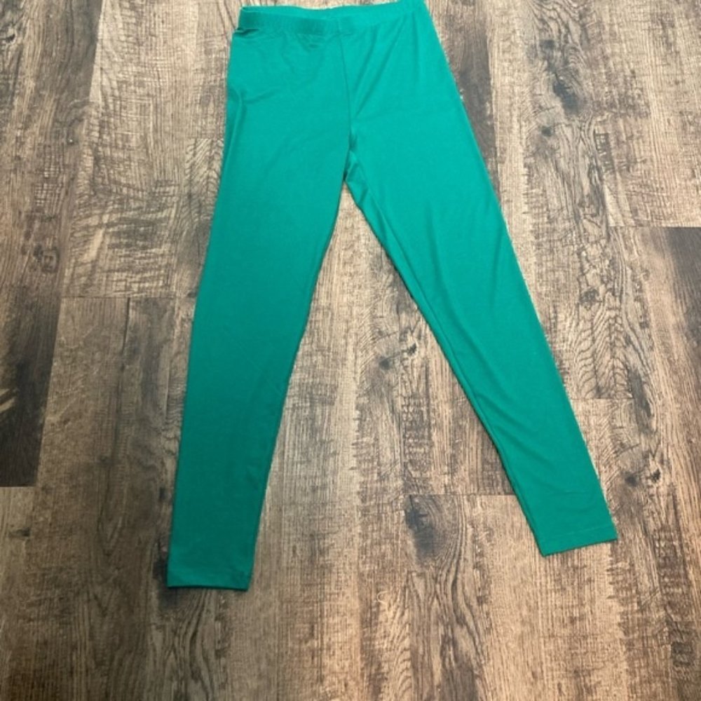 Color Alien  Green Brushed Microfiber Skinny Leggings  Medium